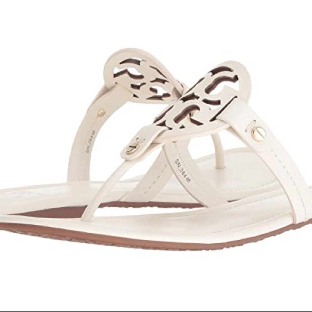 NEW IN BOX TORY BURCH MILLER SANDALS BLEACH - Picture 4 of 12
